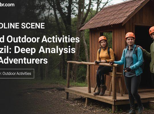 Camping gear set against a rugged Brazilian mountain landscape.