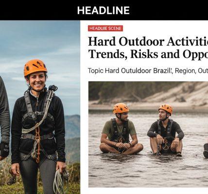 Brazilian adventurers trekking in challenging terrain with camping gear.