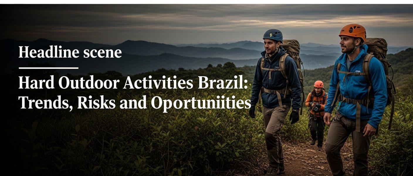 Brazilian adventurers trekking in challenging terrain with camping gear.