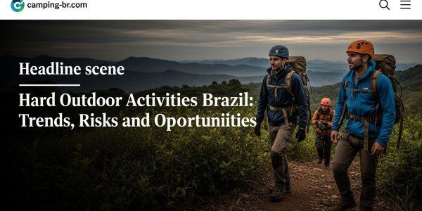 Brazilian adventurers trekking in challenging terrain with camping gear.