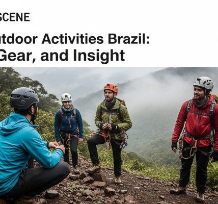 Trail in Brazilian backcountry with rugged terrain and campers at sunrise