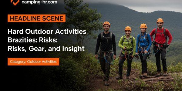 Trail in Brazilian backcountry with rugged terrain and campers at sunrise
