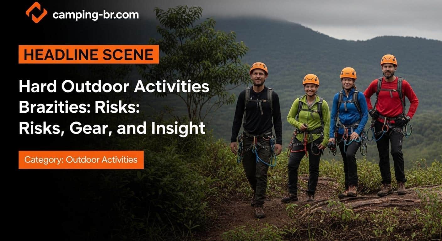 Trail in Brazilian backcountry with rugged terrain and campers at sunrise