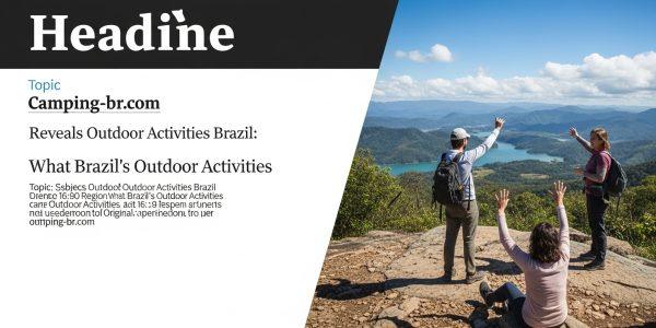 Brazilian campers at a lush forest riverside campsite at sunrise.