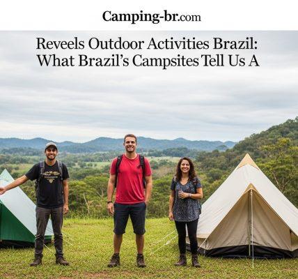 Brazilian campers enjoying a safe, sustainable camping site in a forested area