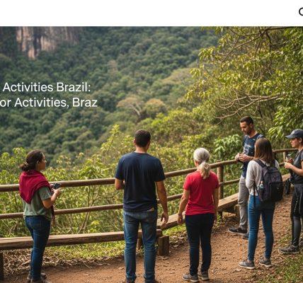 Dawn over a Brazilian campsite by a river with forest and mountains.