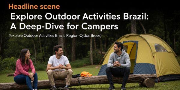 Camper preparing gear in a Brazilian wilderness with diverse outdoor landscapes