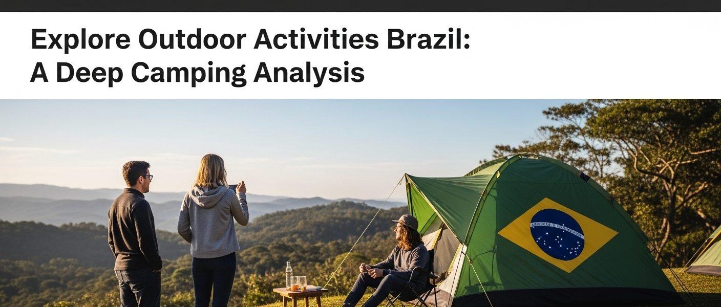 Dusk campsite in Brazil with tents by a river and dense jungle backdrop