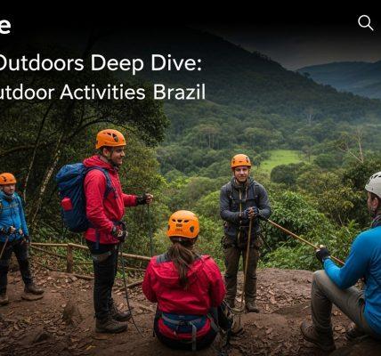 Campers setting up tents by a river in a Brazilian forest