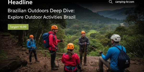 Campers setting up tents by a river in a Brazilian forest