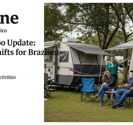 Campsite in Brazil with cooler dawn temperatures and mist, illustrating shifting clima tempo for campers.