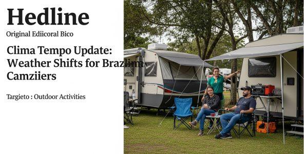 Campsite in Brazil with cooler dawn temperatures and mist, illustrating shifting clima tempo for campers.