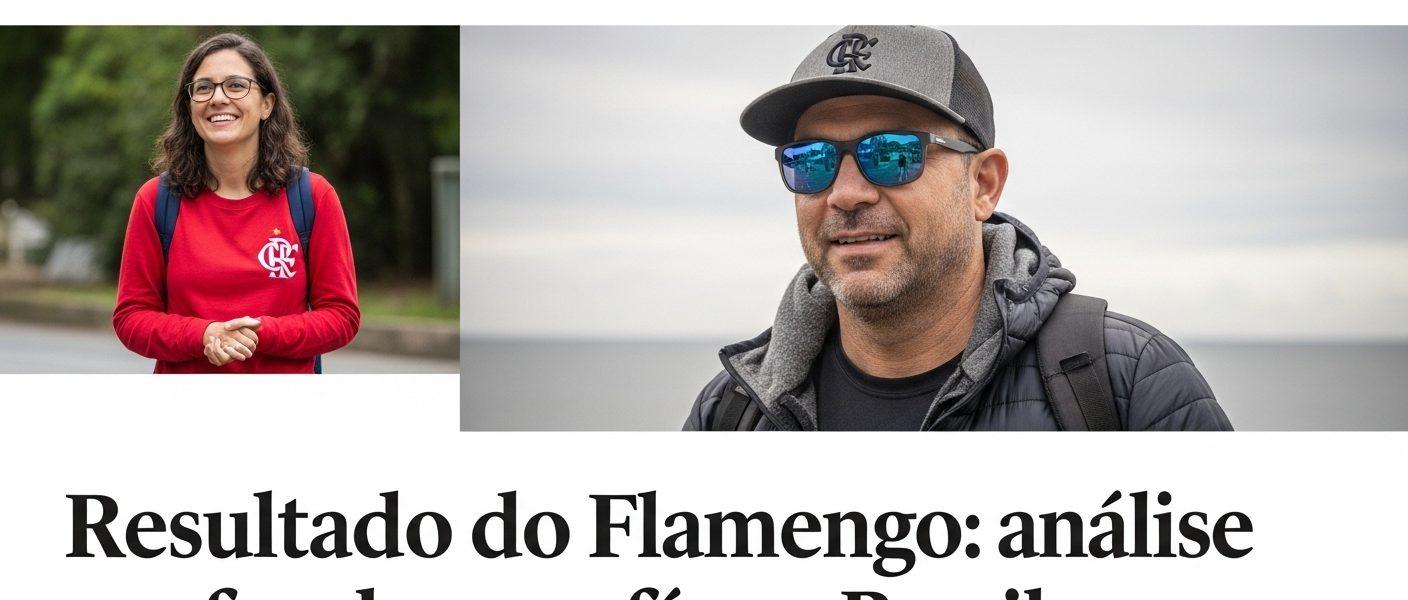 Torcedores de Flamengo montando acampamento próximo a um estádio ao pôr do sol, com cores do clube e equipamentos de cam