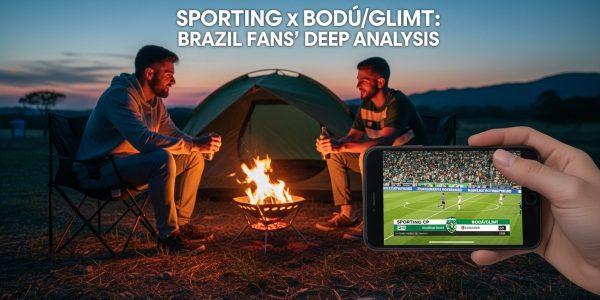 Brazilian campers watching Sporting x Bodø/Glimt outdoors