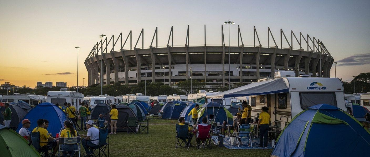 Camping near a Brazilian stadium during Copa do Brasil season