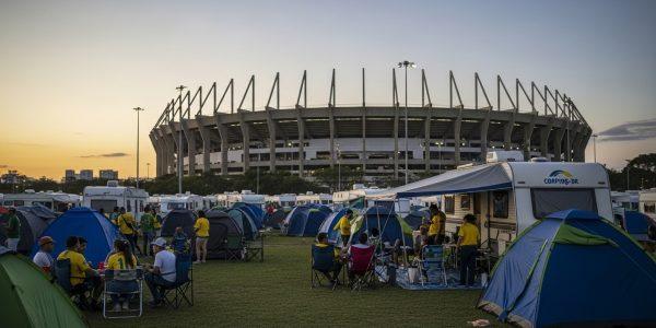 Camping near a Brazilian stadium during Copa do Brasil season